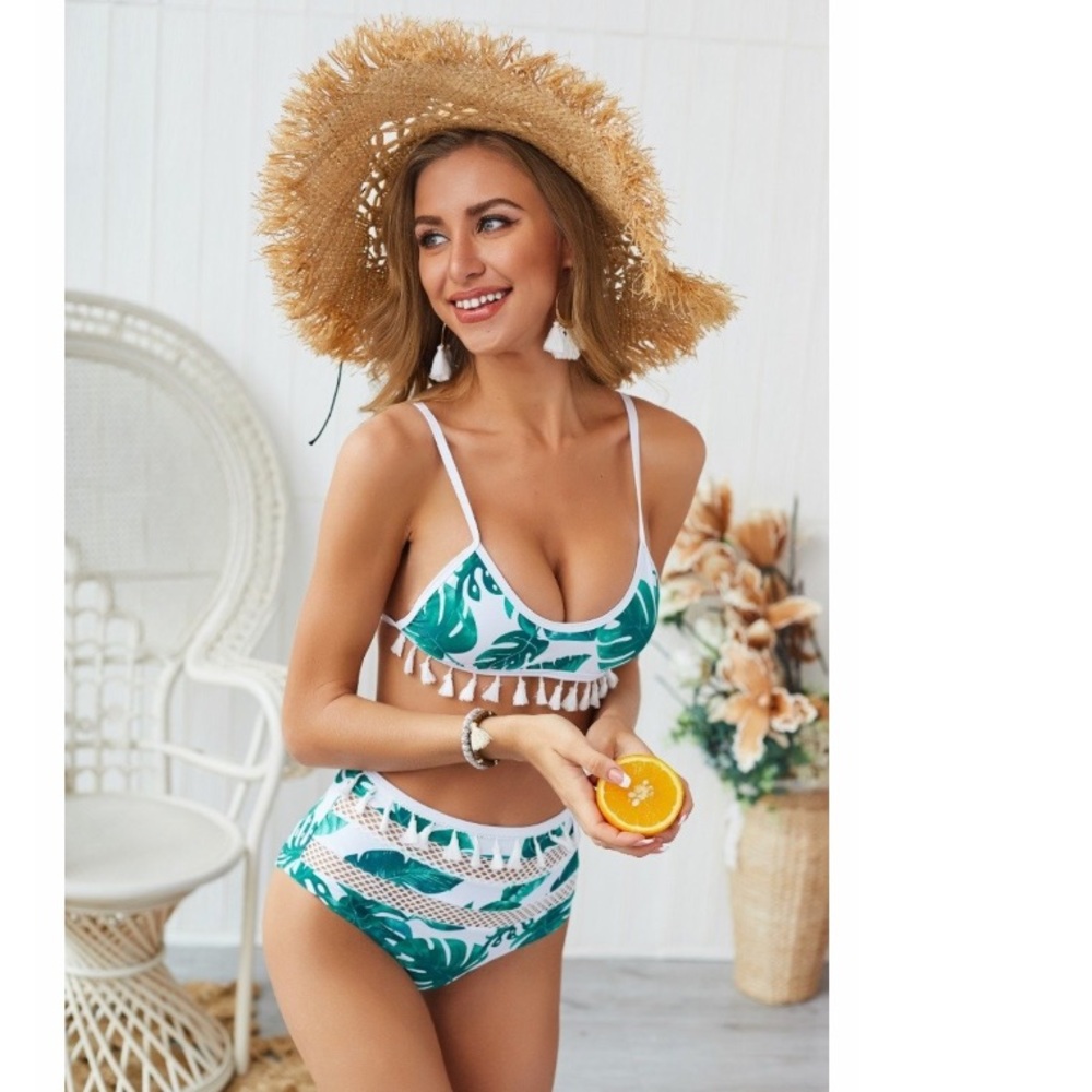 Leafy Tasseled Bikini Set